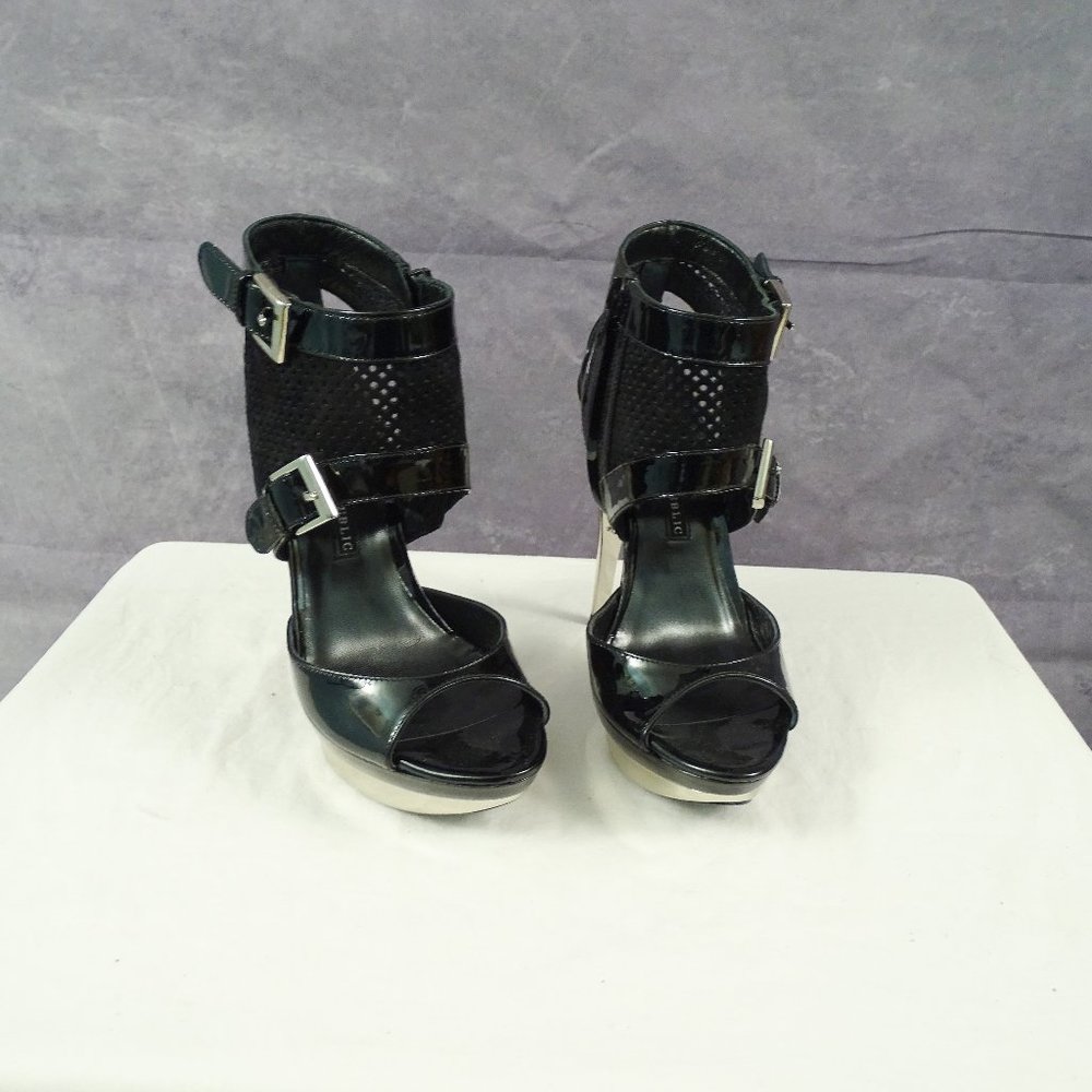 Rock and Republic Platform Sandals, Patent and Leather, Size EU 36 1/2